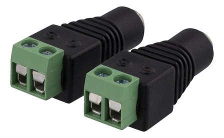 Deltaco TBL-1004 - strømkoblingsadapter - 2-pins terminalblokk til DC-jakk på 2,1/5,5 mm
