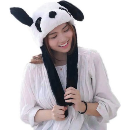 Rolig plysdyr ørevarmer hue børn bevægelige ører rollespilsdragt sjov gave til børn