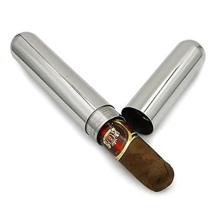 1 stk. Cigar Etui i Rustfrit Stål Cigar Rør Bærbar Cigarholder til Rejser