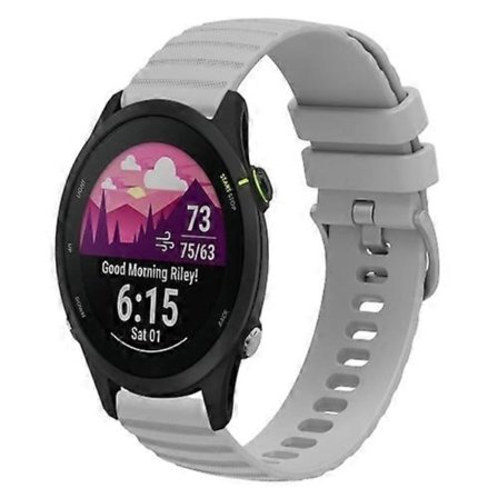 Kompatibel med Garmin Forerunner 255S 18mm Bølget Prikket Ensfarvet Silikone Urrem