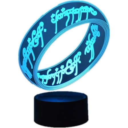 Ringenes Herre Magisk Ring 3D LED Nattelys Berøring 7 Farger/Fjernkontroll 16 Farger USB Bordlampe Hjemmedekor Sengelampe Motegave