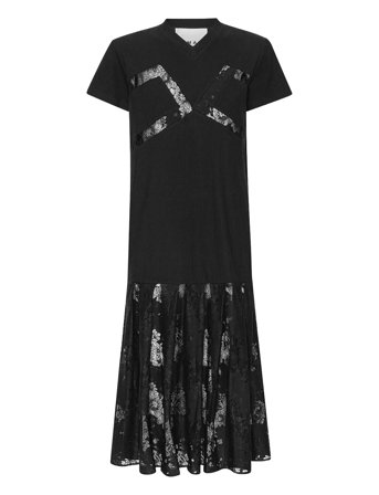 REMAIN Birger Christensen | Lace Mix Pleat Dress | 34