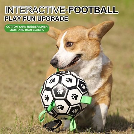 Hund Interactive Pet Leksaker Utomhusträning Fotboll svartvit liten