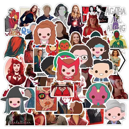 50st Wanda Vision Wanda Maximoff Vision TV Series Silhouette Graffiti Stickers