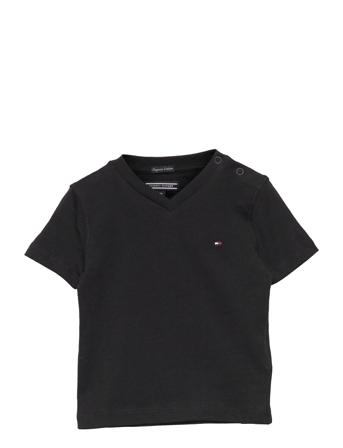 Boys Basic Vn Knit S/S T-shirts Short-sleeved Musta Tommy Hilfiger