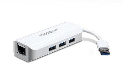 TRENDnet TU3-ETGH3 - nettverksadapter - USB 3.0 - Gigabit Ethernet + USB 3.0 x 3