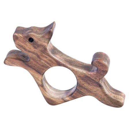 Valnøtt tre hundeformet bokmerke, glatt treboksstativ for lesing, ideell gave til bokelskere, gave til kvinnelige bokormer, (liten størrelse)