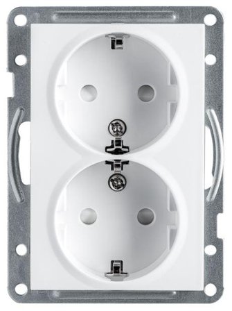 SG Stikkontakt innfelt Hvit Dobbel m/j 1,5 S