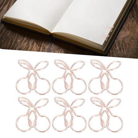 100 kpl Paper Clips - Kannettavat, s p t ja k yt nn lliset, s hk pinnoitetut ruusukultaiset metalliset paperiliittimet, toimistotarvikkeet, kirsikka