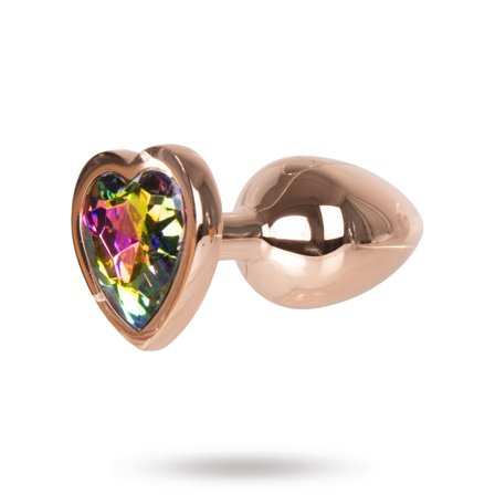 Sustainable Pleasure: Metal Heart Plug Rose Gold - Small 6cm