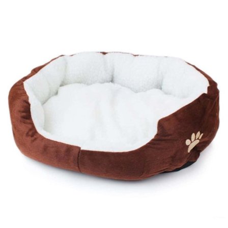 Husdjur hund ull hushåll mjuk soffa hund och katt korg hund varm kennel brun+brun+50*40cm