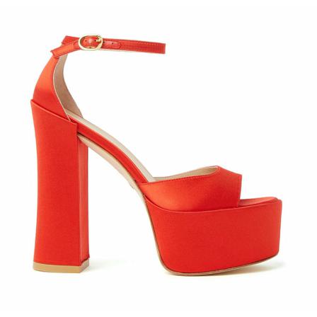 Stuart Weitzman 145 Platform Sanls Rød, Dame Sandaler med hæl, Størrelse: 39 EU