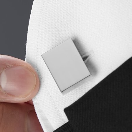 Boutons de manchette rectangulaires argentés polis pour hommes - pour Hommes - Trendhim