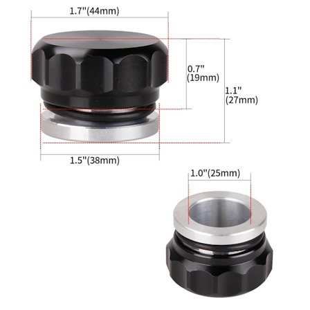 RASTP-Ny 1 "/2 "/2,5 " Aluminium svejsefyldningsstuds og -dæksel Oliebrændstof Surge Tank Vandtank Radiator Kølervæskebeholder Dæksel CAP020