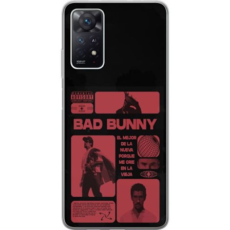 Yhteensopiva Puhelinkuori Xiaomi Redmi Note 11 Pro 5G Bad Bunny NFL-inspiroima kilpi logo, jossa on amerikkalainen jalkapallo ja tähtiä