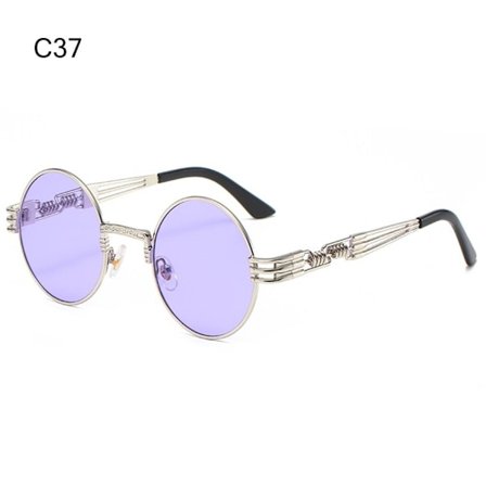 Runda Steampunk Solglasögon Metallram Solglasögon C37 C37