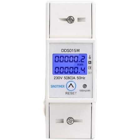 220V Elmätare Förbrukning, Energi 50Hz Digital LCD Enfas Elmätare Wattmätare DIN-skena med Bakgrundsbelysning Mäter Elförbrukning