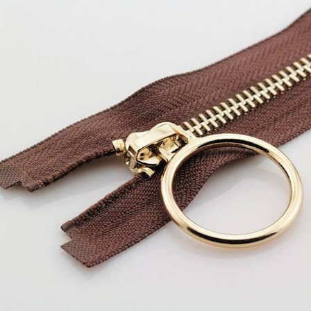 Metal lynlåsjakke Lange lynlåse KAFFE 90CM