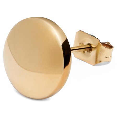 10mm Guldfarvet Button Stud Ørering til mænd - Ørestikker