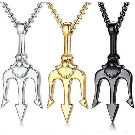 Trident Vedhæng Rustfrit Stål Antikkens Grækenland Amulet Halskæde til Mænd, Gave til Sømand