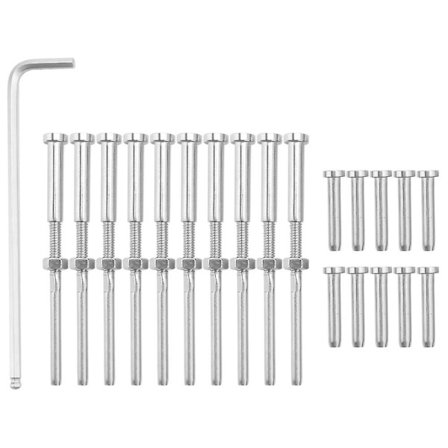 Stemball Swage Og Usynlig Hex Hoved Gevindstang Spændingsende Beslag Terminal Kombination Pakke F