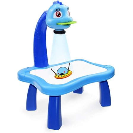 Tegneprojektorbord til børn, spor og tegneprojektorlegetøj med lys og musik, børns smarte projektortegnebord, læringsprojektionsmaleri.