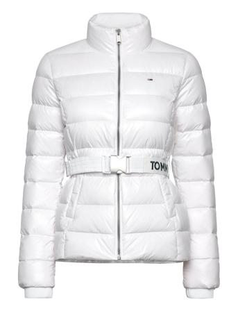 Tjw Branded Belt Down Jacket Vuorillinen Takki Topattu Takki White Tommy Jeans