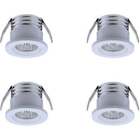 Set med 4 Mini Infällda LED-spotlights, 3 W, Kallvitt Ljus Vit [DB]