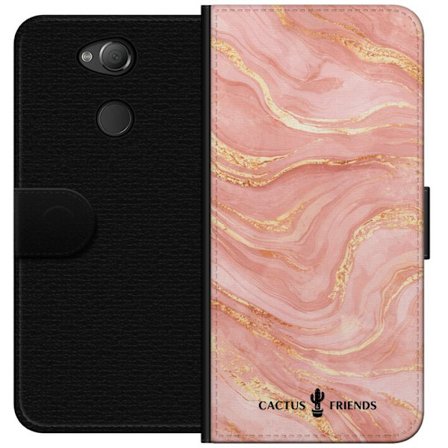 Yhteensopiva Lompakkokotelo Sony Sony Xperia XA2 Cactus and Friends – RoseGoldFlow