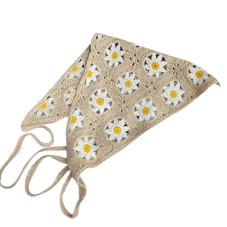 Nyhet Kvinner Trekant Bandanas Turban Hårbånd Med Tegneserie Mønster(Beige)