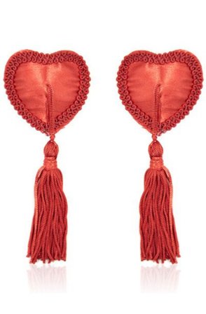 TOYZ4LOVERS Red Heart Nipples Tassels Onesize - Woome.pl