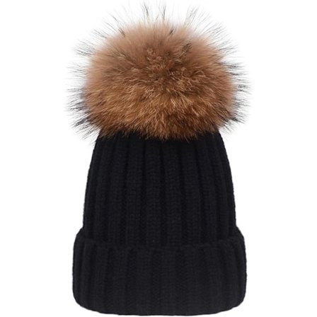 Varm lue - Vinterlue - Pomponlue - Svart