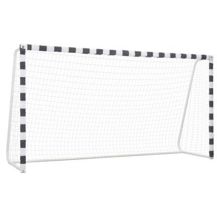 vidaXL Fotbollsmål 300x160x90 cm metall svart och vit