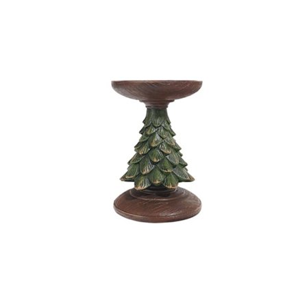 QQ-Juletræsformet Lysestage, Midtpunkter til Juledekorationer med Vintage Dekorerede Juletræsfigurer, Resin Ornament til Hjemmet