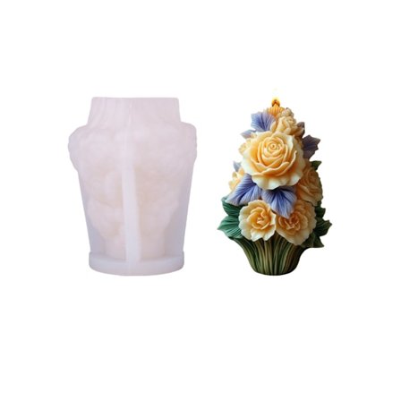 Rose Silikoneform, Bølge Spiral Cylinder Lysfremstillingssæt til DIY Resin Håndværk, Blomster Sæbeforme til Boligindretning Gaveartikler