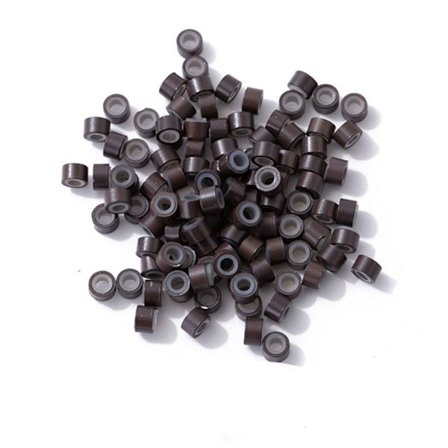 500st Micro Rings Links Pärlor MÖRKBRUNA