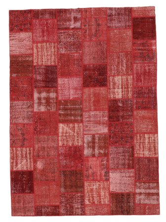 Patchwork Rug 254X357 Dark Red/Red Large Wool, Turkey