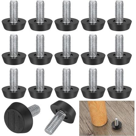 22 pakke justerbare møbelnivelleringsben M6 X 21 X 25 mm skruer for stolbein