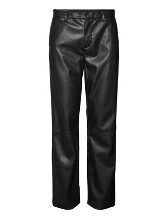 Vmzamiraolympia Mr Straight Pl Pant Noos Trousers Leather Leggings/Bukser Sort Vero Moda