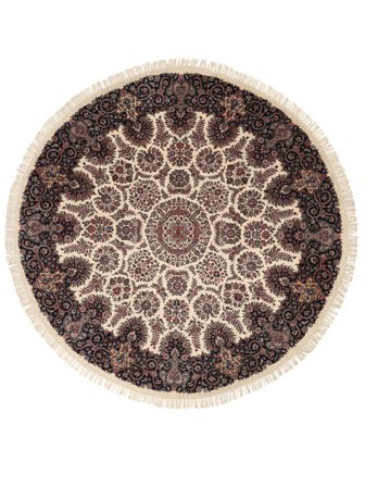 Sarough American Tæppe Håndknyttet Ø 304 Rundt Brun/Sort Indien