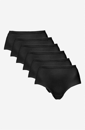 Cellbes of Sweden - Ribbet trusse i bomuld 6-pack i sort til damer i størrelse 46/48