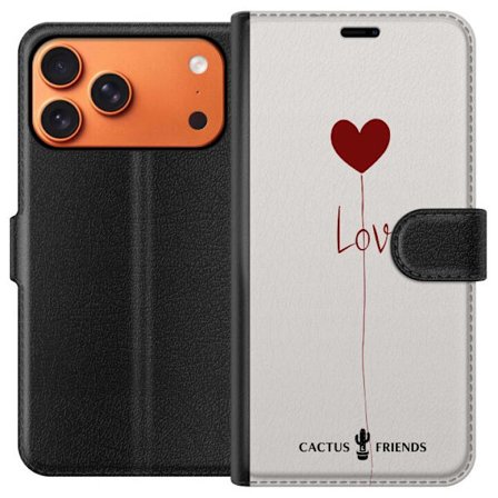 Yhteensopiva Lompakkokotelo Apple Apple iPhone 17 Pro Max Cactus and Friends - Love Balloon Minimal