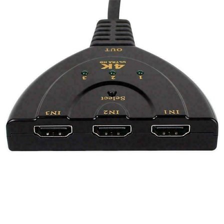 HDMI 3-i-1-kabeldelare, omkopplare, adapter, Full HD 4K 1080P
