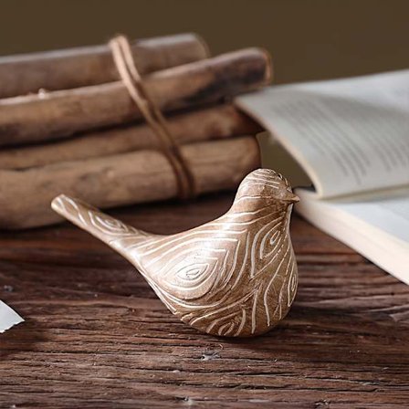 Retro fuglestatueornament i treimitasjon, laget av resin, egnet for stue, arbeidsrom og soveromsdekorasjon, perfekt som Thanksgiving-gave.