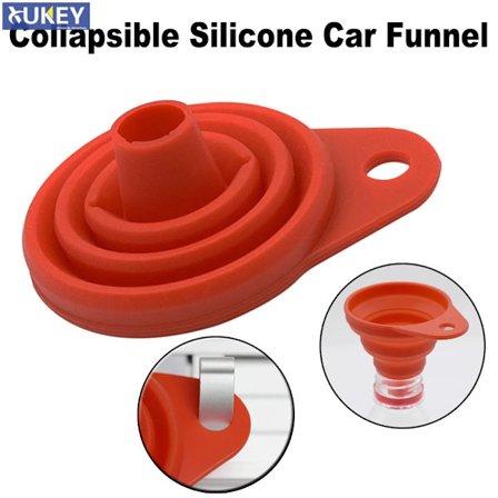 Hopfällbar Silikon Bilmotor Tratt Bensin Olja Bränsle Diesel Vätska Spolarvätska Byte Fyllning Överföring Universal
