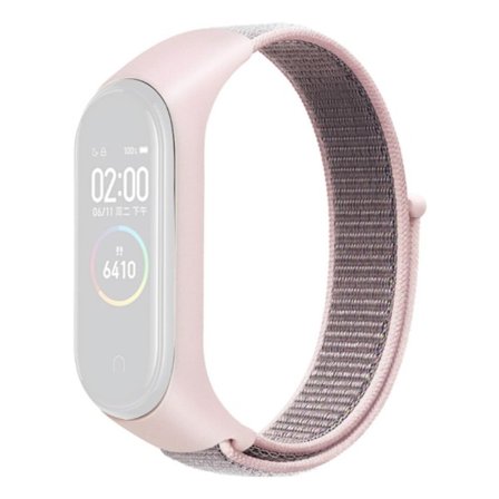 Xiaomi Mi Band 7 / 6 / 5 klockarmband i nylon - Ljusrosa