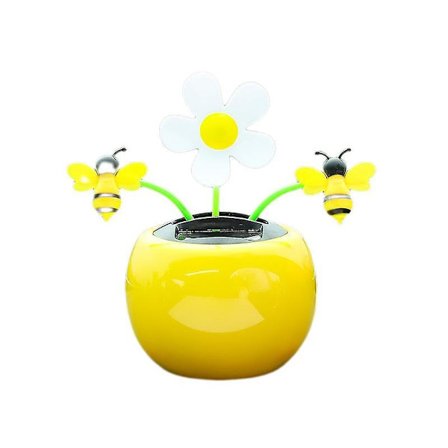 Solar Car Ornament Creative Car Solar Sun Flower Swing Biltillbehör