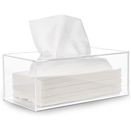 Papirserviet Holderboks Dækslet Klar Akryl Rektangel Serviet Organizer Til Badeværelse, Køkken Og Kontorrum $square Papir Ansigtsvæv Box