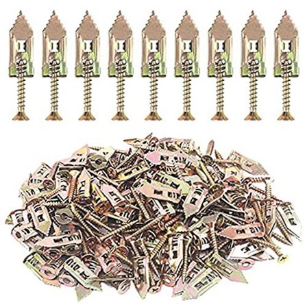 Självborrande ankare för gipsväggar med skruvar, hålväggsankare-kit med skruvar, lämpliga för väggisoleringsskivor, hyllor (FMY)