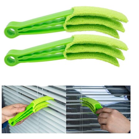 Rengjøringsbørste, sett med 2, for vinduspersienner, rullgardiner og S